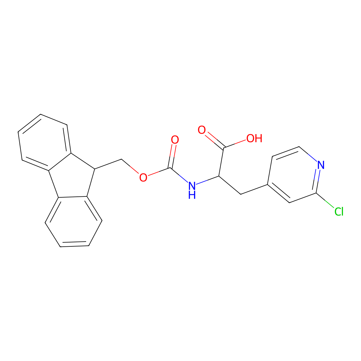 Fmoc-L-4-Pal(2-Cl)-OH molecular structure, CAS 1655518-64-1