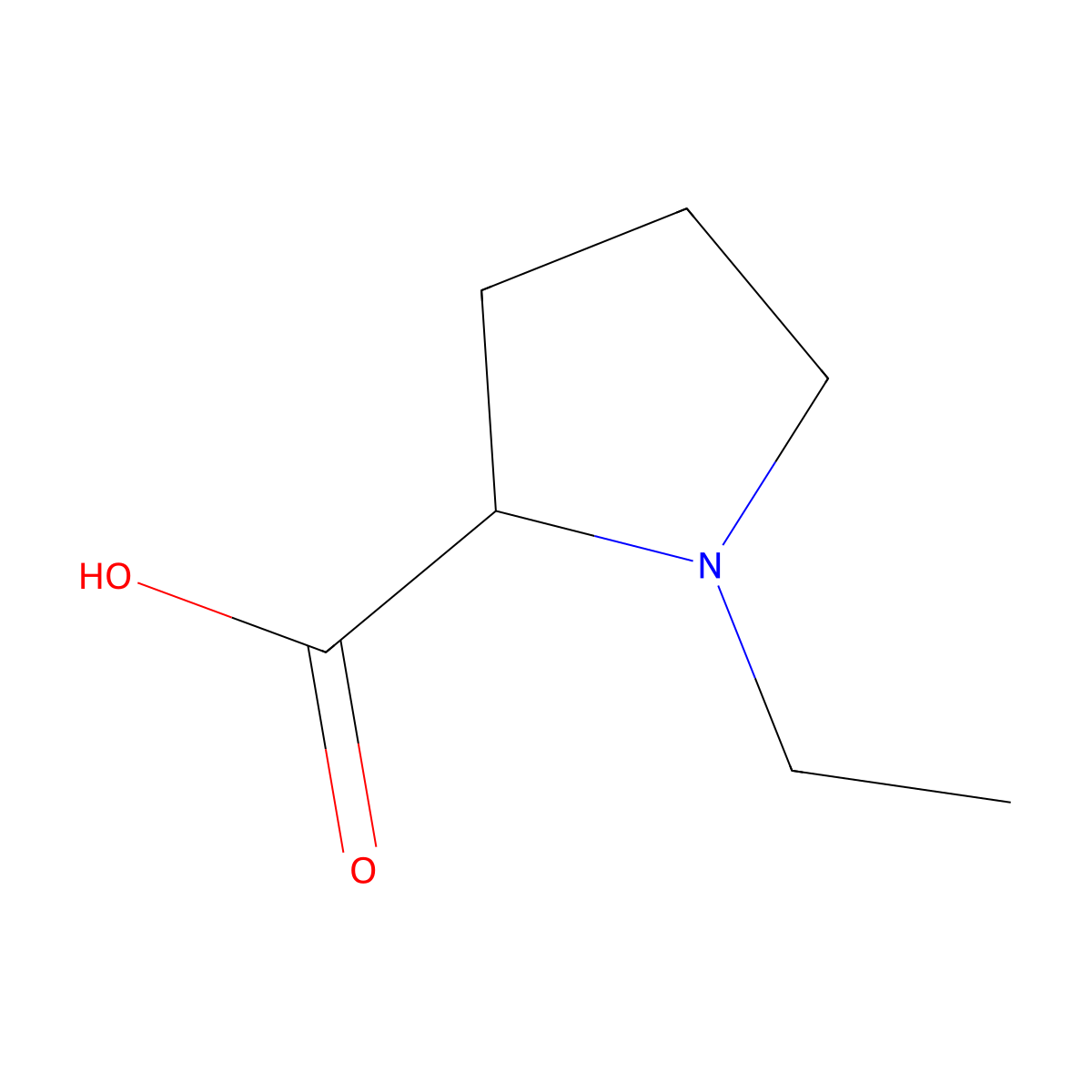1-Ethylpyrrolidine-2-carboxylic acid molecular structure, CAS 165552-33-0