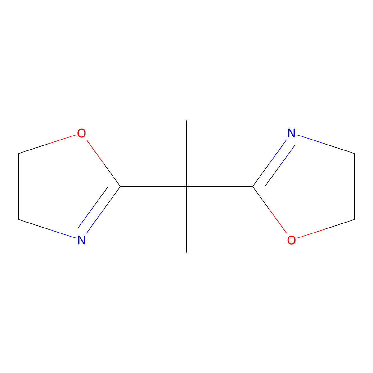 2,2'-(Propane-2,2-diyl)bis(4,5-dihydrooxazole) molecular structure, CAS 165554-94-9