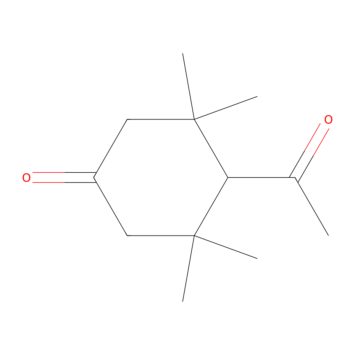 4-Acetyl-3,3,5,5-tetramethylcyclohexan-1-one molecular structure, CAS 16556-46-0