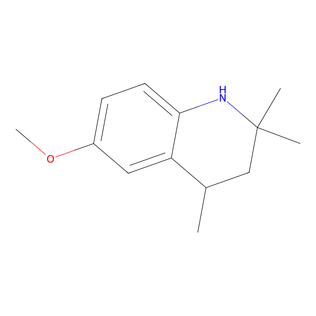 6-Methoxy-2,2,4-trimethyl-1,2,3,4-tetrahydroquinoline molecular structure, CAS 16558-30-8