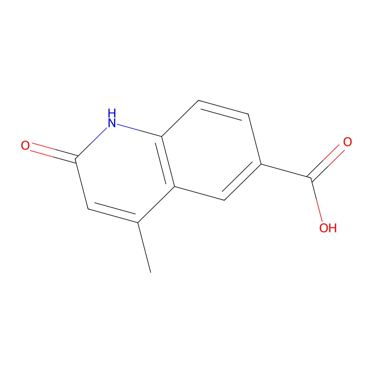 2-Hydroxy-4-methylquinoline-6-carboxylic acid molecular structure, CAS 165592-38-1
