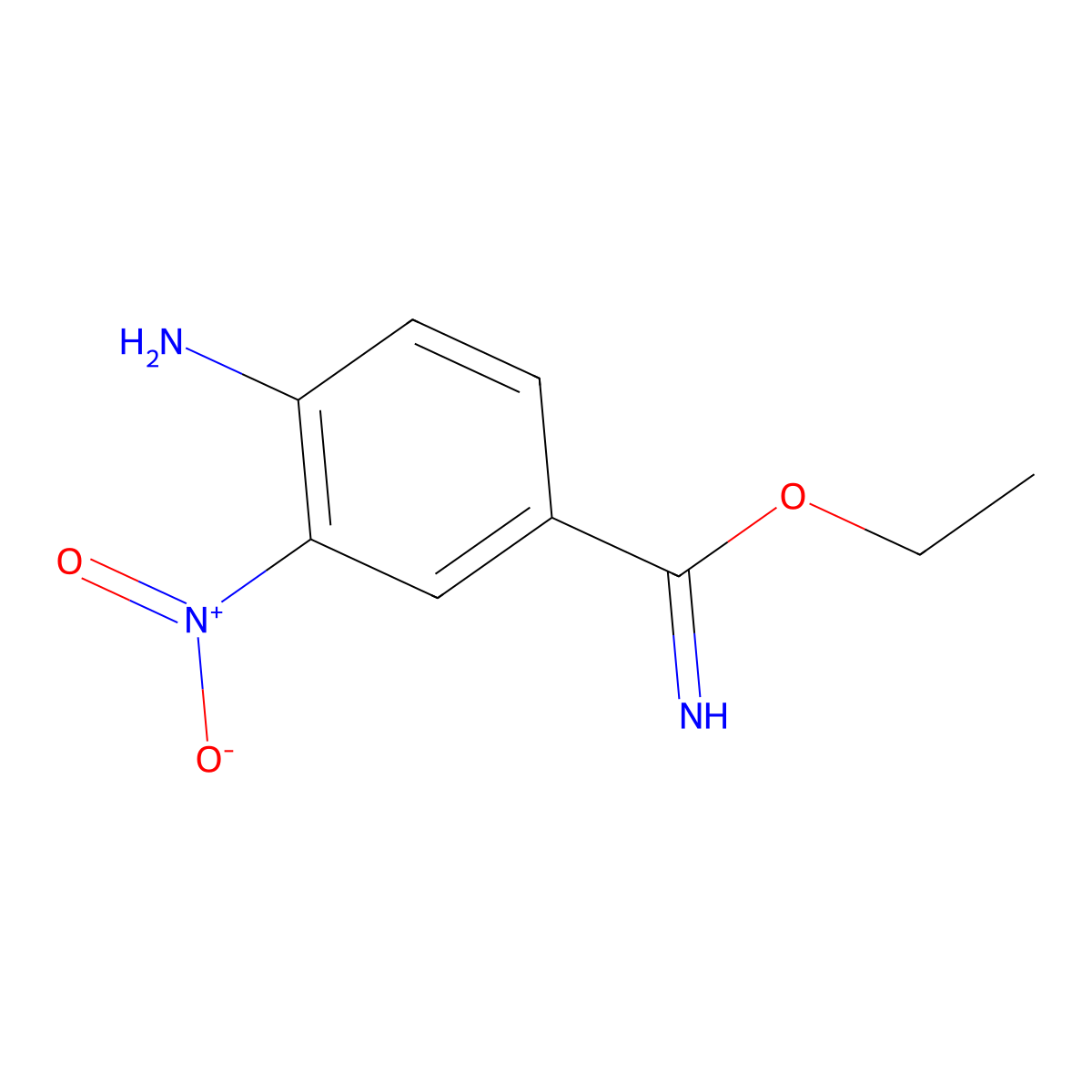 Ethyl 4-amino-3-nitrobenzimidate molecular structure, CAS 165596-29-2