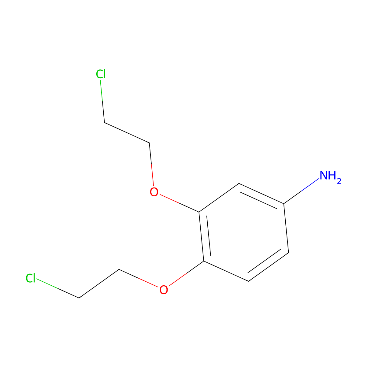 3,4-Bis(2-chloroethoxy)aniline molecular structure, CAS 165598-58-3