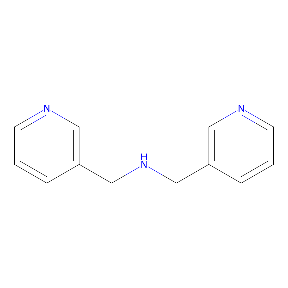 Bis[(3-pyridyl)methyl]amine molecular structure, CAS 1656-94-6