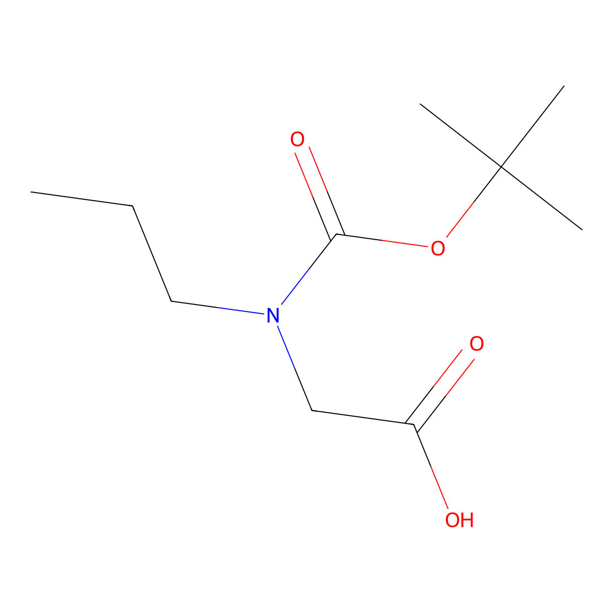 2-(((Tert-butoxy)carbonyl)(propyl)amino)acetic acid molecular structure, CAS 165607-76-1