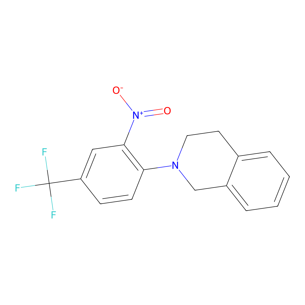 1,2,3,4-Tetrahydro-2-[2-nitro-4-(trifluoromethyl)phenyl]isoquinoline molecular structure, CAS 165615-46-3