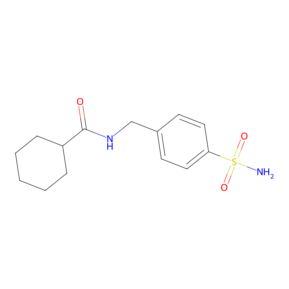 N-[(4-sulfamoylphenyl)methyl]cyclohexanecarboxamide molecular structure, CAS 165618-82-6
