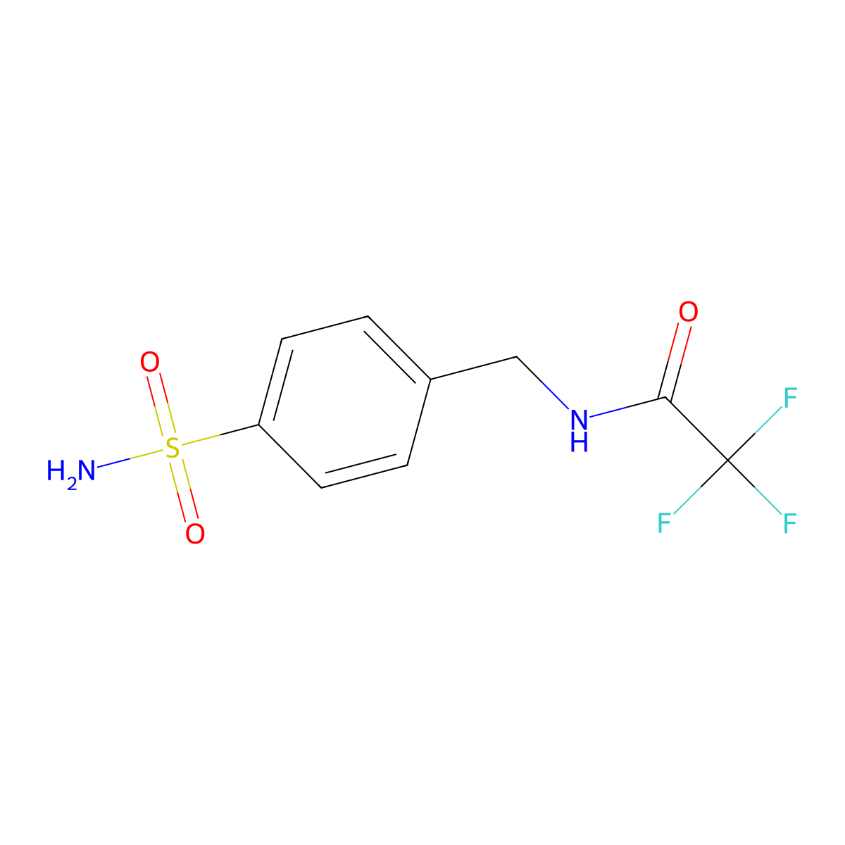 2,2,2-trifluoro-N-[(4-sulfamoylphenyl)methyl]acetamide molecular structure, CAS 165618-95-1