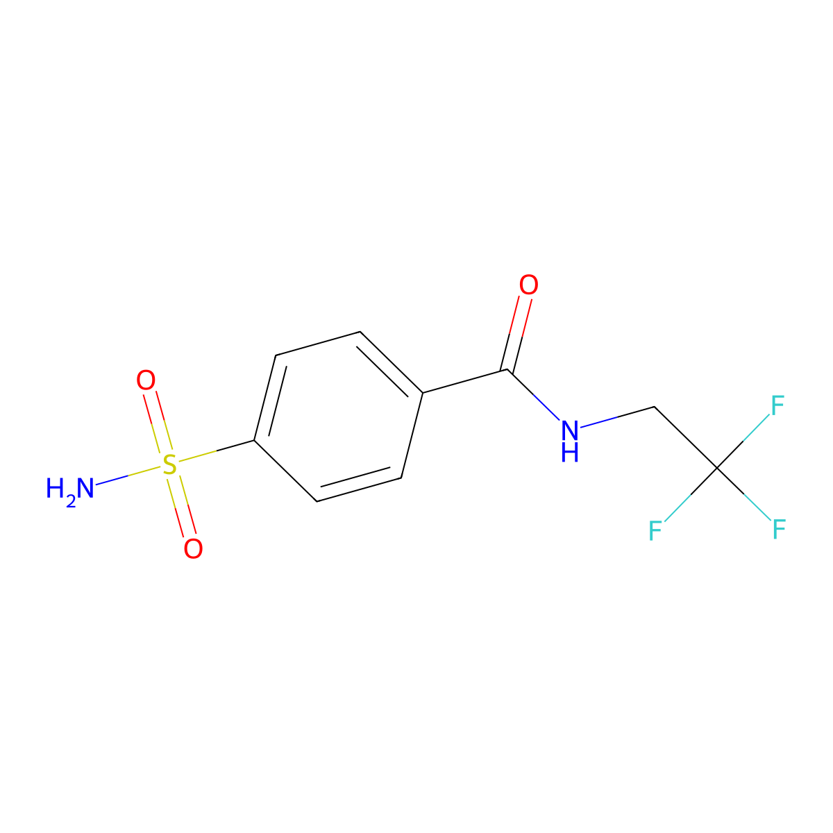 4-sulfamoyl-N-(2,2,2-trifluoroethyl)benzamide molecular structure, CAS 165619-01-2