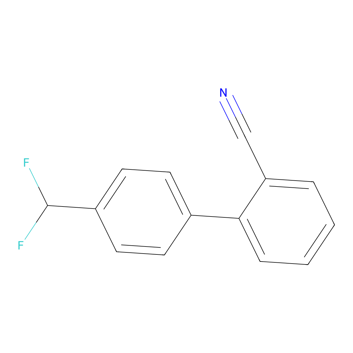 4'-(Difluoromethyl)[1,1'-biphenyl]-2-carbonitrile molecular structure, CAS 1656244-29-9