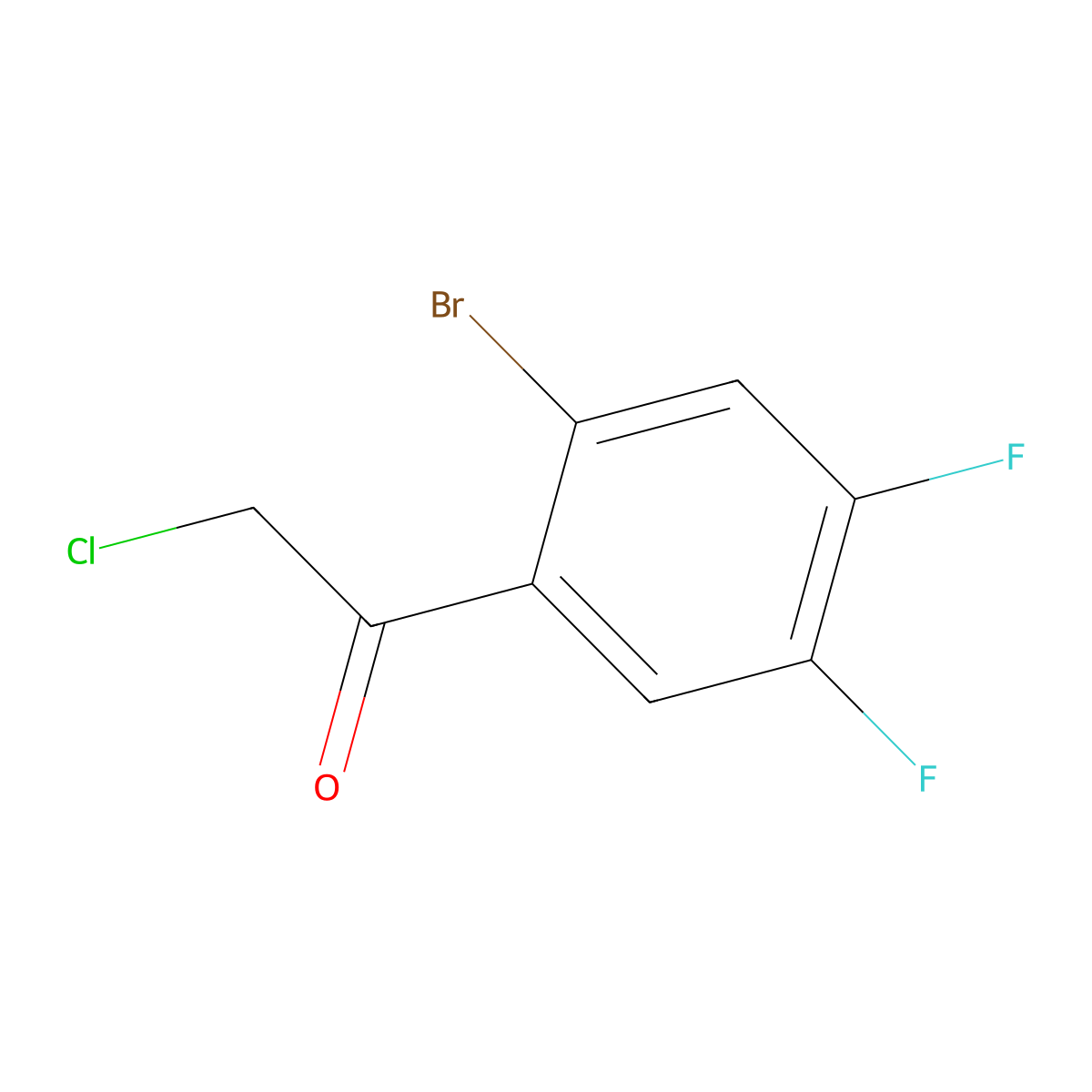 1-(2-Bromo-4,5-difluorophenyl)-2-chloroethan-1-one molecular structure, CAS 1656245-21-4