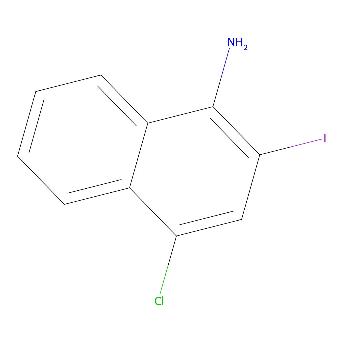 4-Chloro-2-iodonaphthalen-1-amine molecular structure, CAS 1656293-85-4