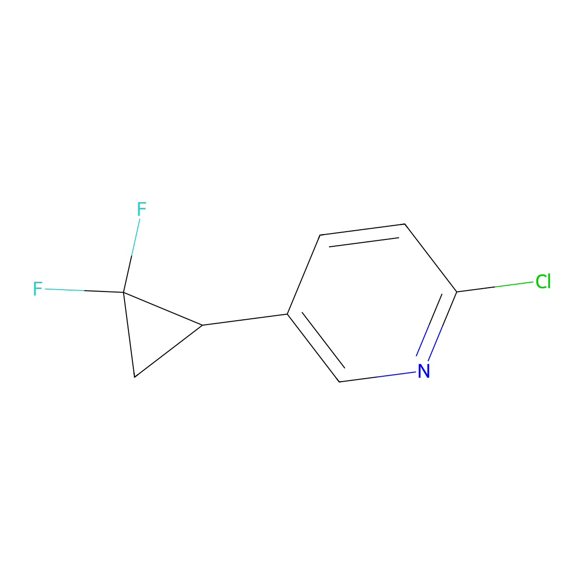 2-Chloro-5-(2,2-difluorocyclopropyl)pyridine molecular structure, CAS 1656294-83-5