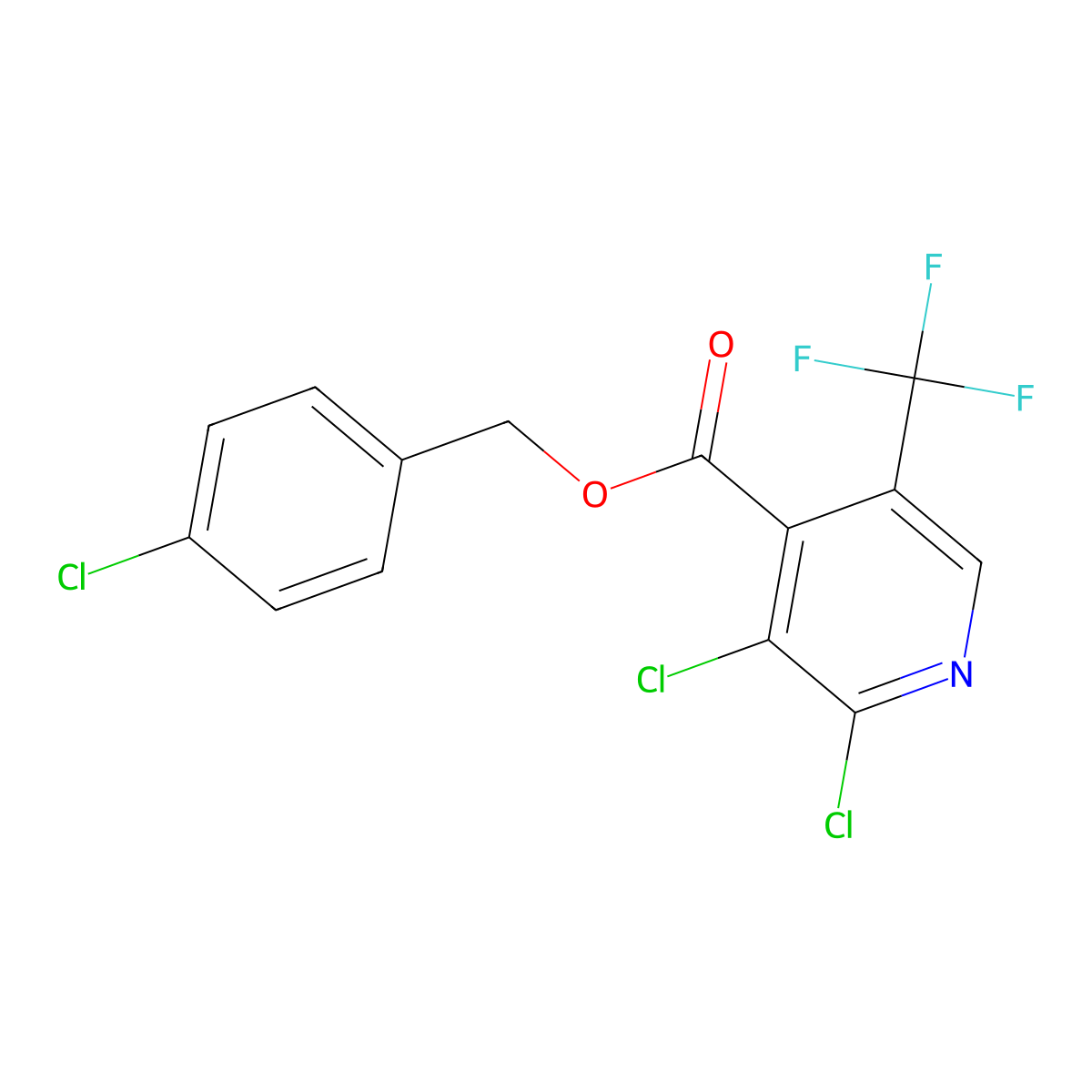 (4-Chlorophenyl)methyl 2,3-dichloro-5-(trifluoromethyl)pyridine-4-carboxylate molecular structure, CAS 1656294-84-6