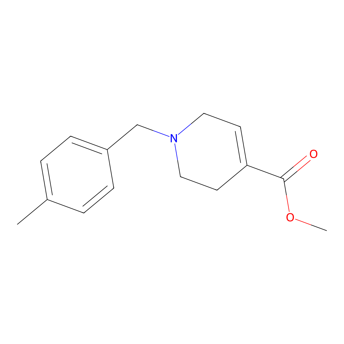 Methyl 1-[(4-methylphenyl)methyl]-1,2,3,6-tetrahydropyridine-4-carboxylate molecular structure, CAS 1656294-85-7