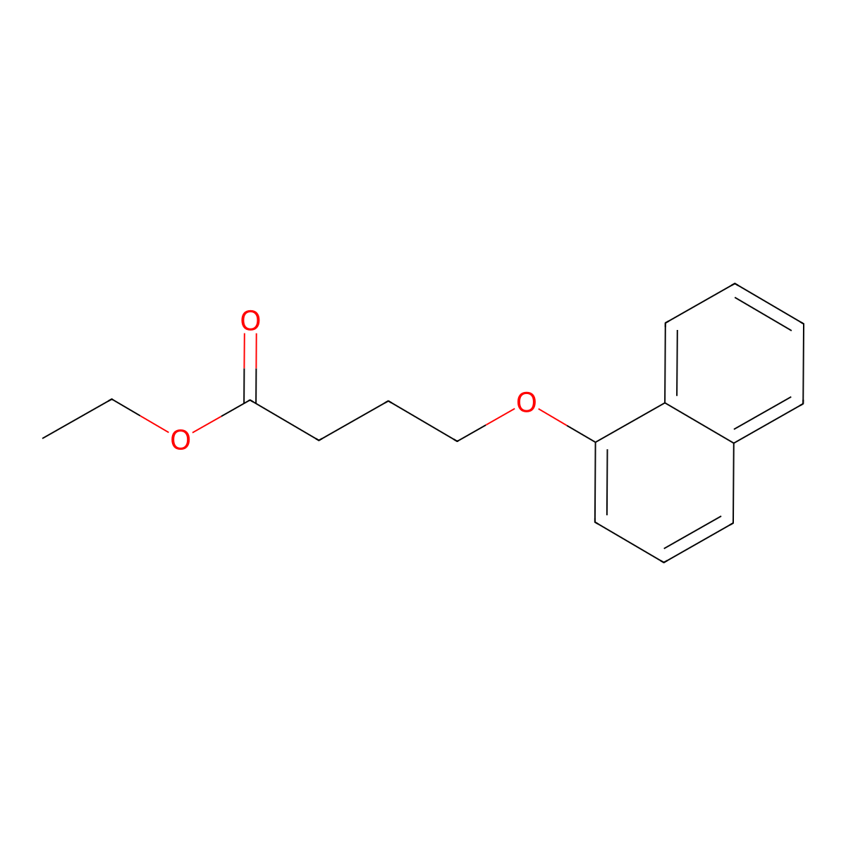 Ethyl 4-(1-naphthalenyloxy)butanoate molecular structure, CAS 16563-46-5