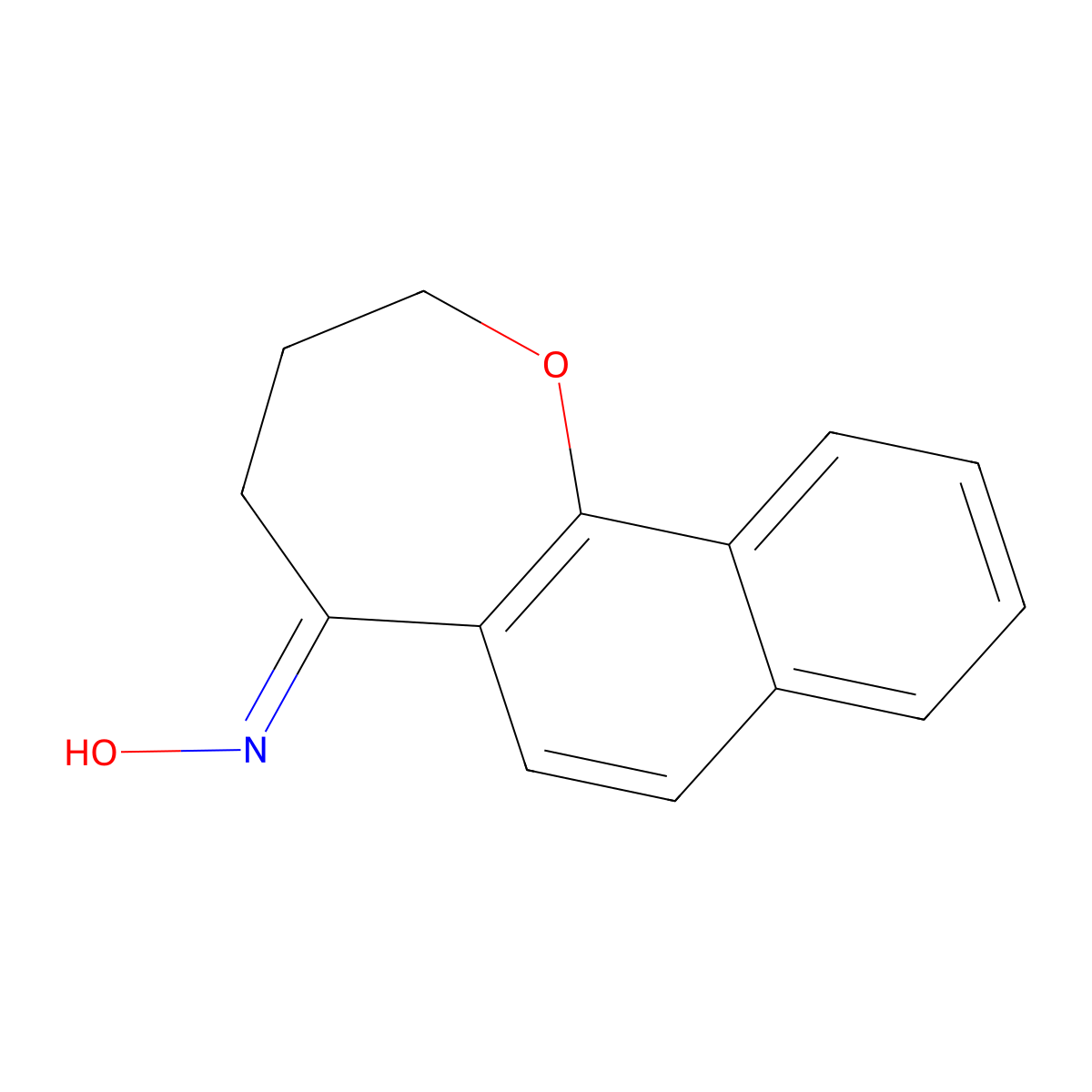 3,4-Dihydronaphth[1,2-b]oxepin-5(2H)-one oxime molecular structure, CAS 16563-59-0