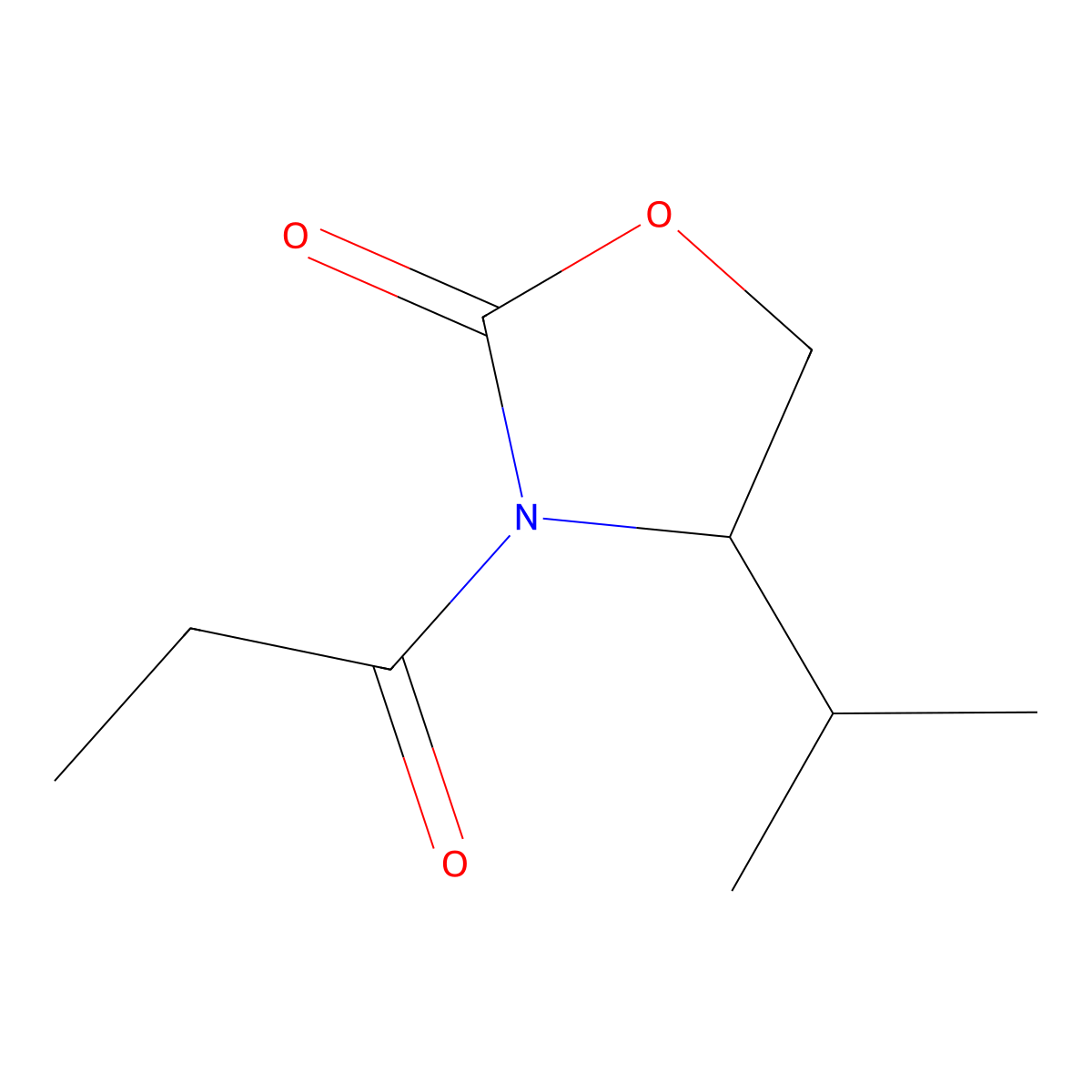 4-Isopropyl-3-propionyl-2-oxazolidinone molecular structure, CAS 165657-81-8