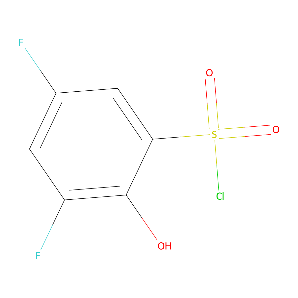 3,5-Difluoro-2-hydroxybenzene-1-sulfonyl chloride molecular structure, CAS 165661-51-8