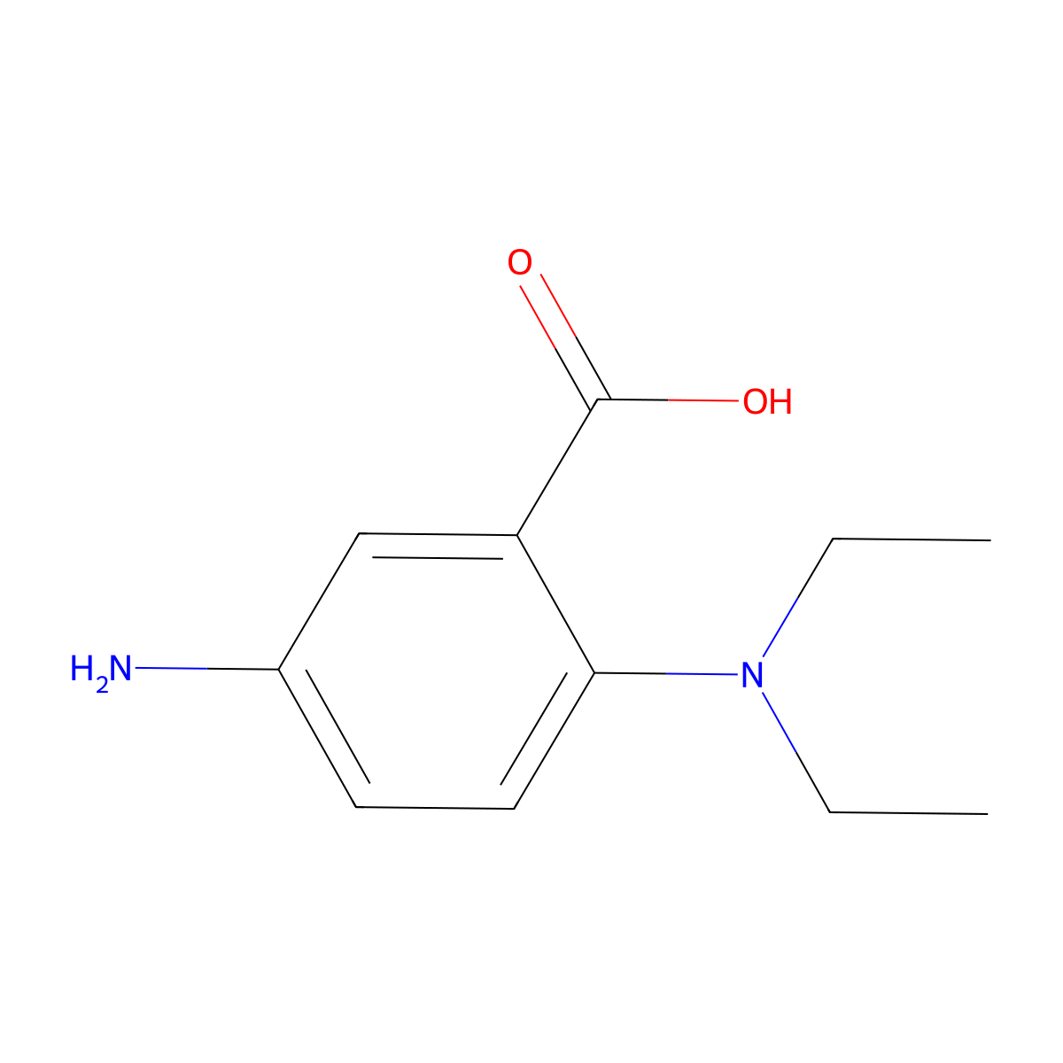 5-Amino-2-(diethylamino)benzoic acid molecular structure, CAS 165662-26-0