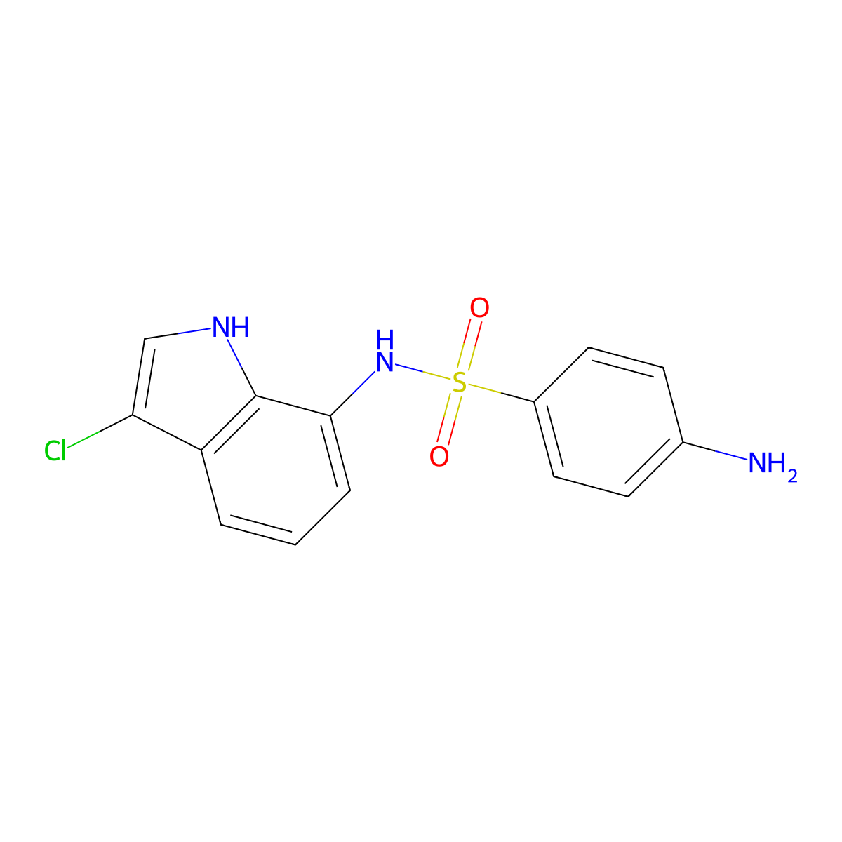 Benzenesulfonamide, 4-amino-N-(3-chloro-1H-indol-7-yl)- molecular structure, CAS 165668-25-7
