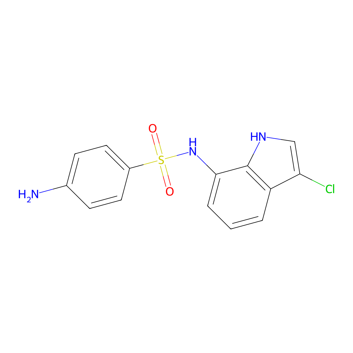 Benzenesulfonamide, 4-amino-N-(3-chloro-1H-indol-7-yl)- molecular structure, CAS 165668-25-7