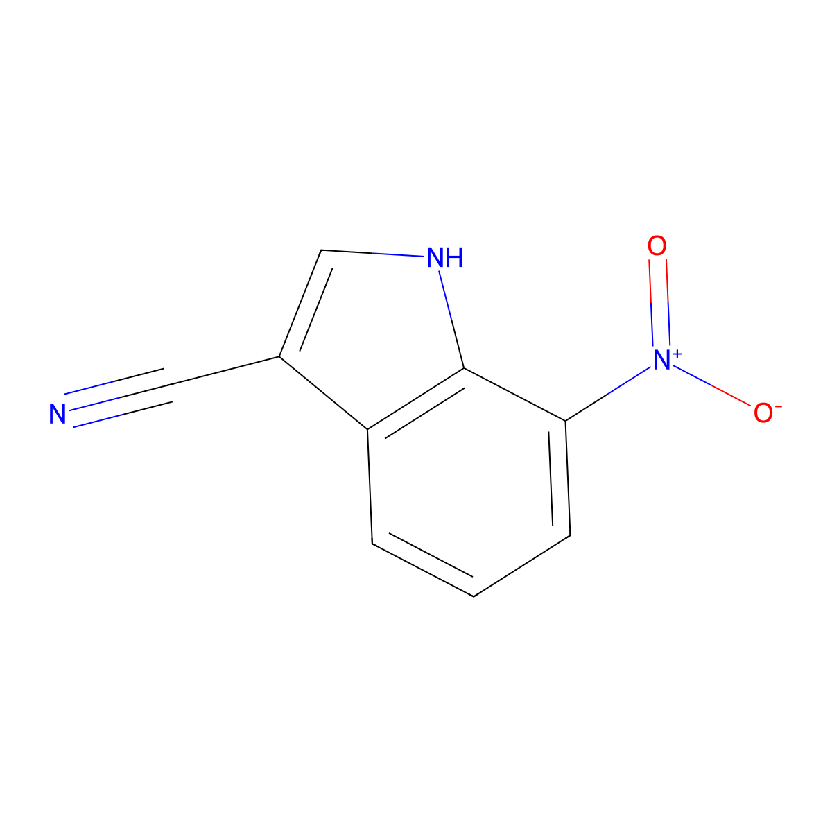 7-Nitro-1H-indole-3-carbonitrile molecular structure, CAS 165669-10-3