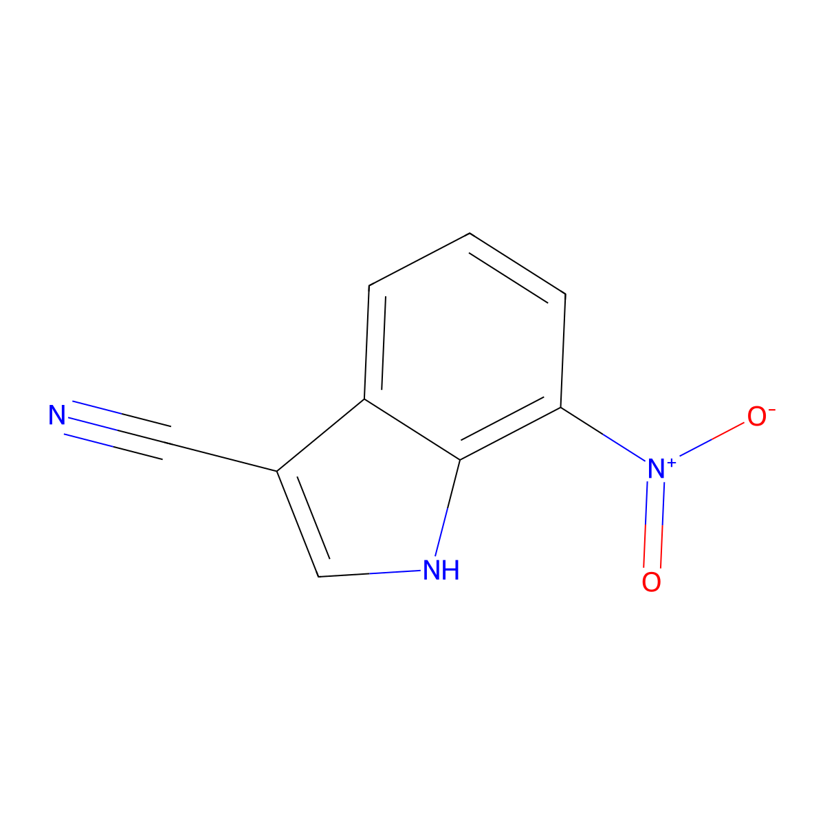 7-Nitro-1H-indole-3-carbonitrile molecular structure, CAS 165669-10-3