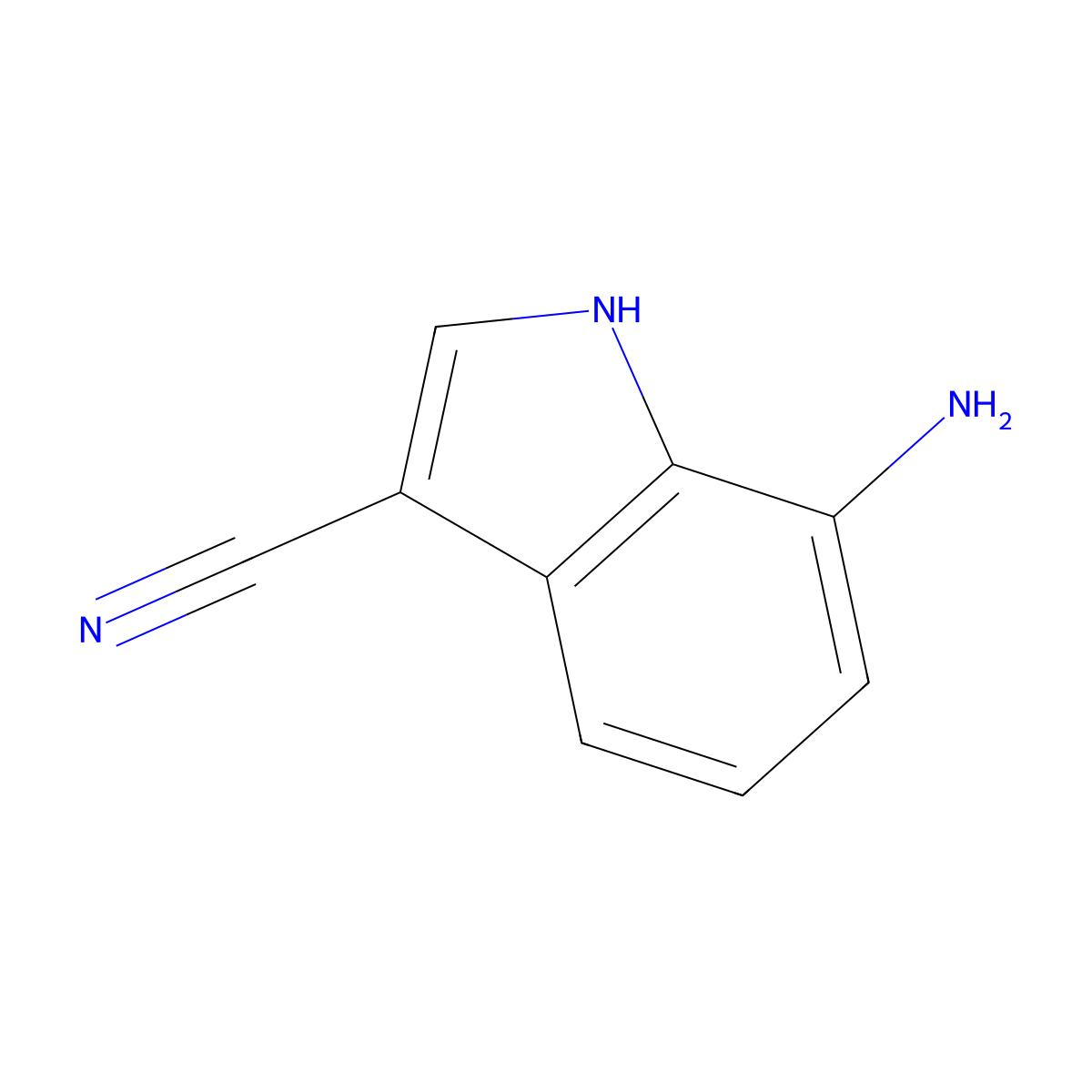 7-Amino-1H-indole-3-carbonitrile molecular structure, CAS 165669-11-4