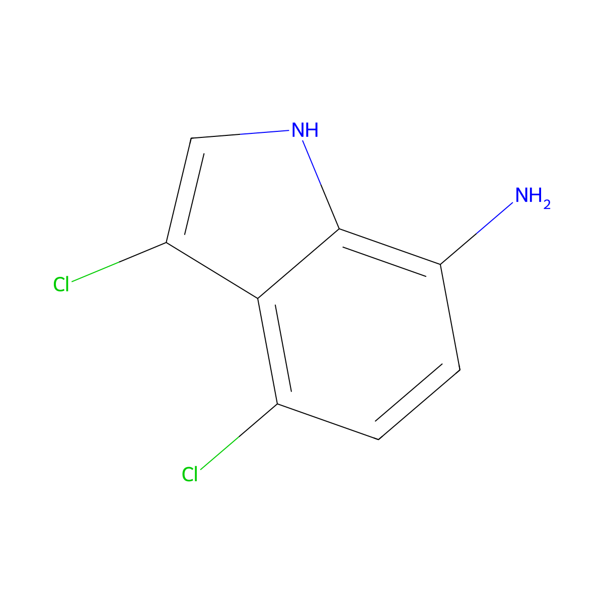 3,4-dichloro-1H-indol-7-amine molecular structure, CAS 165669-12-5