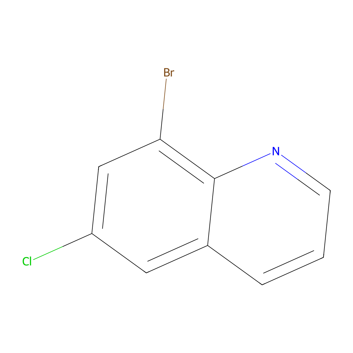 8-Bromo-6-chloroquinoline molecular structure, CAS 16567-11-6