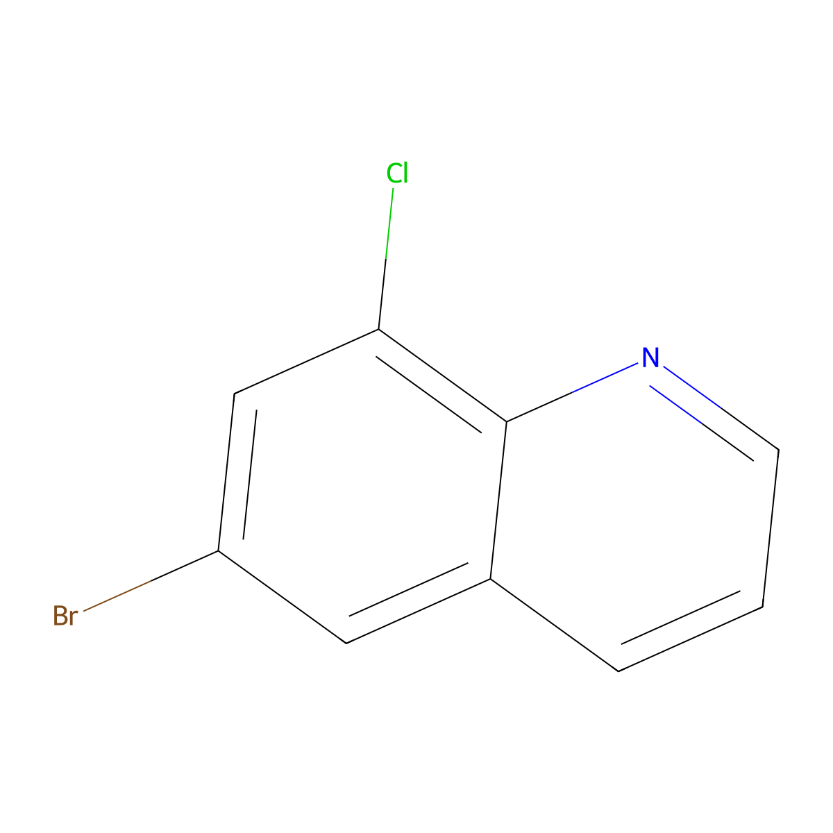 6-Bromo-8-chloroquinoline molecular structure, CAS 16567-13-8