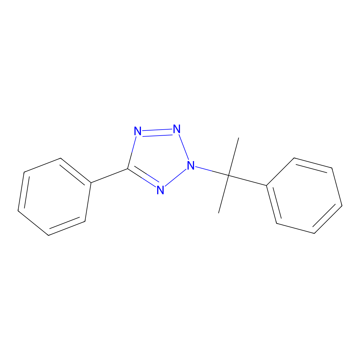 5-phenyl-2-(2-phenylpropan-2-yl)-2H-tetrazole molecular structure, CAS 165670-57-5
