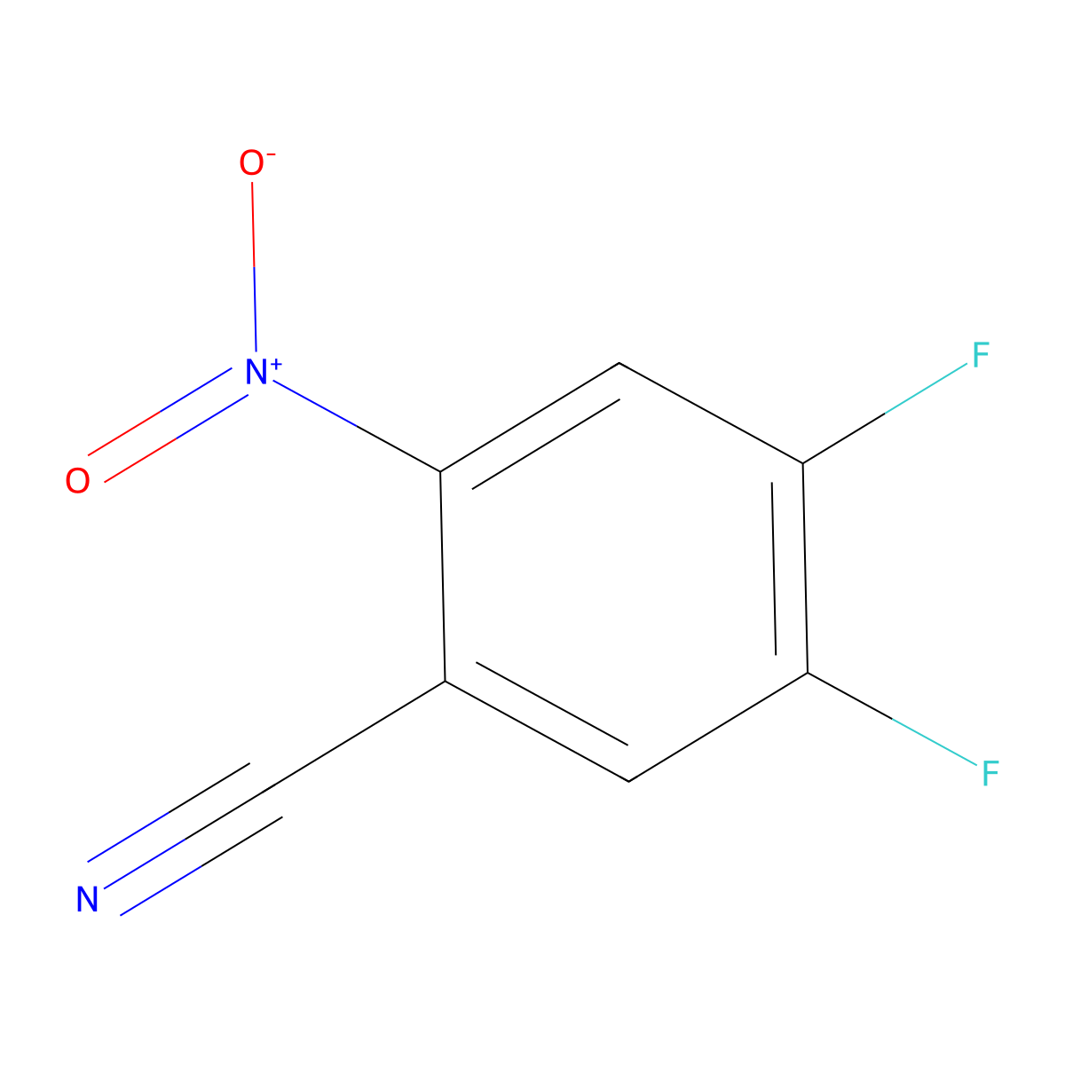 4,5-Difluoro-2-nitrobenzonitrile molecular structure, CAS 165671-05-6