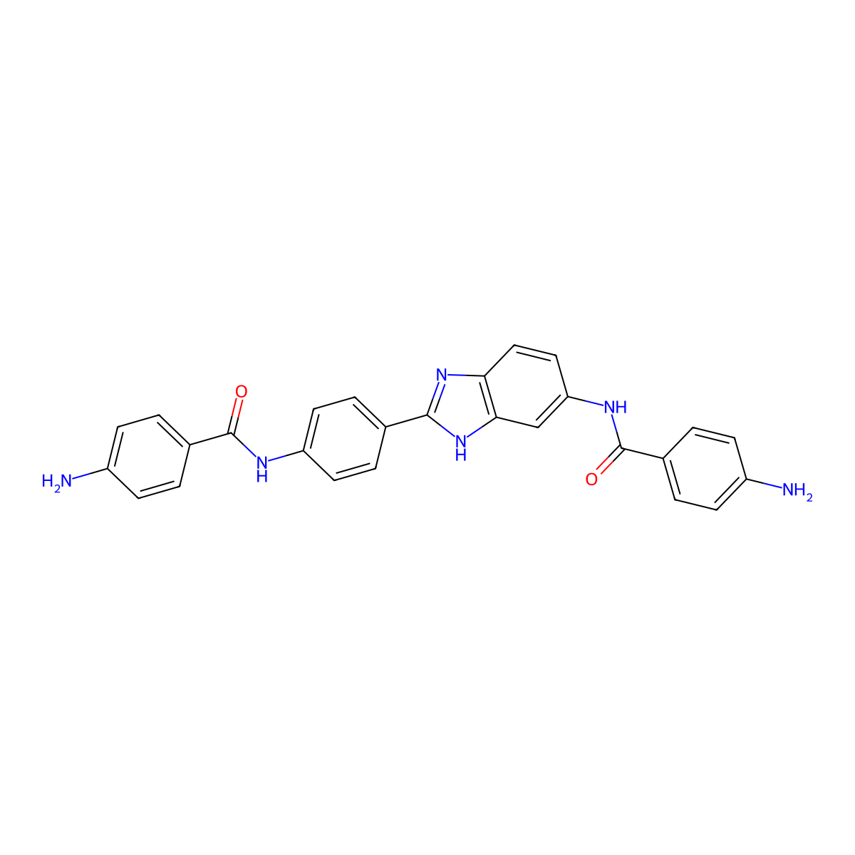 4-amino-N-[4-[6-[(4-aminobenzoyl)amino]-1H-benzimidazol-2-yl]phenyl]benzamide molecular structure, CAS 165677-24-7