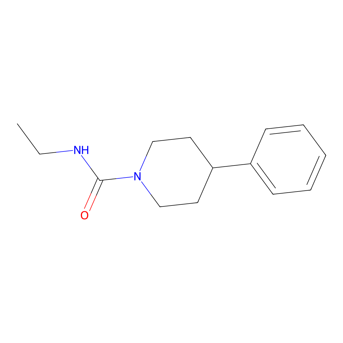 N-ethyl-4-phenylpiperidine-1-carboxamide molecular structure, CAS 16568-81-3