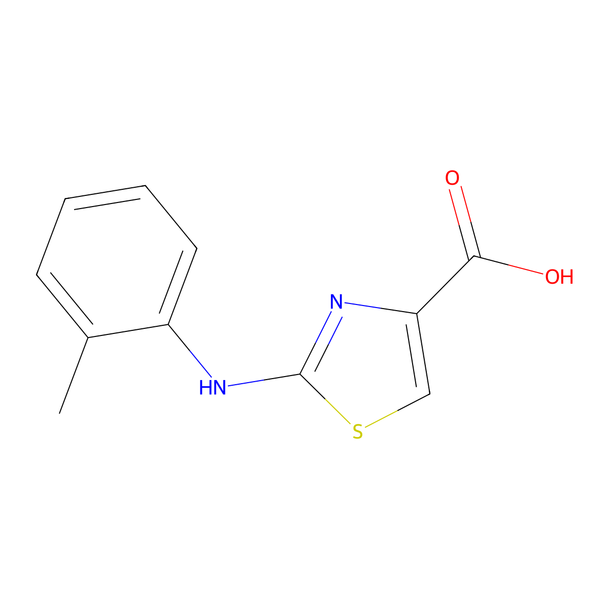 2-o-Tolylamino-thiazole-4-carboxylic acid molecular structure, CAS 165682-76-8