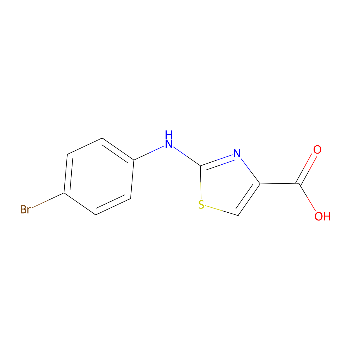 2-(4-Bromoanilino)-1,3-thiazole-4-carboxylic acid molecular structure, CAS 165682-80-4