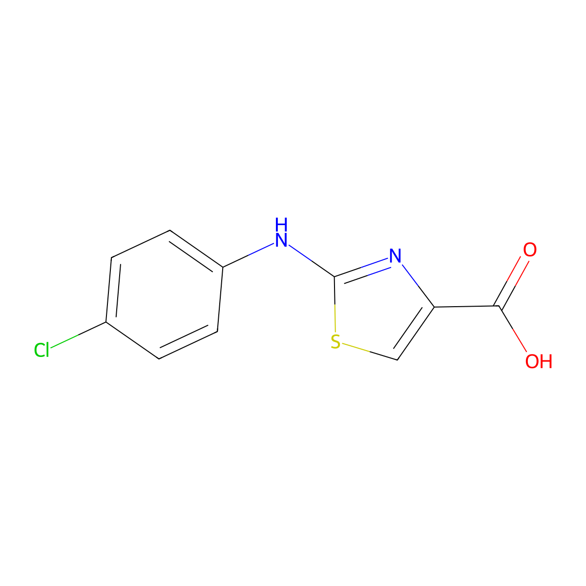 2-(4-Chloroanilino)-1,3-thiazole-4-carboxylic acid molecular structure, CAS 165682-82-6