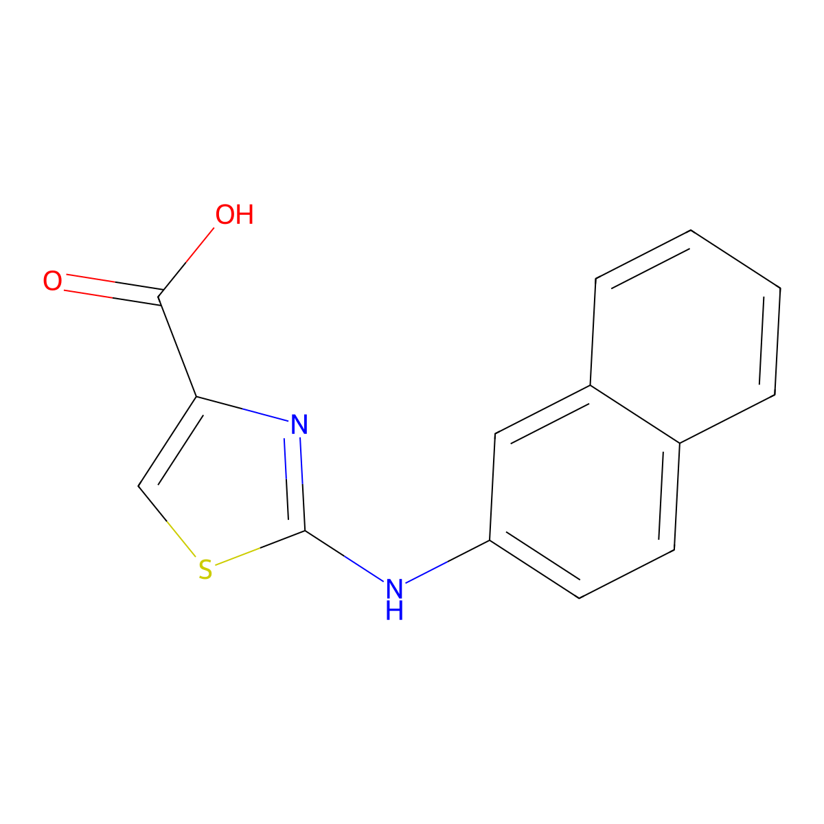 2-(2-Naphthalenylamino)-4-thiazolecarboxylic acid molecular structure, CAS 165682-88-2