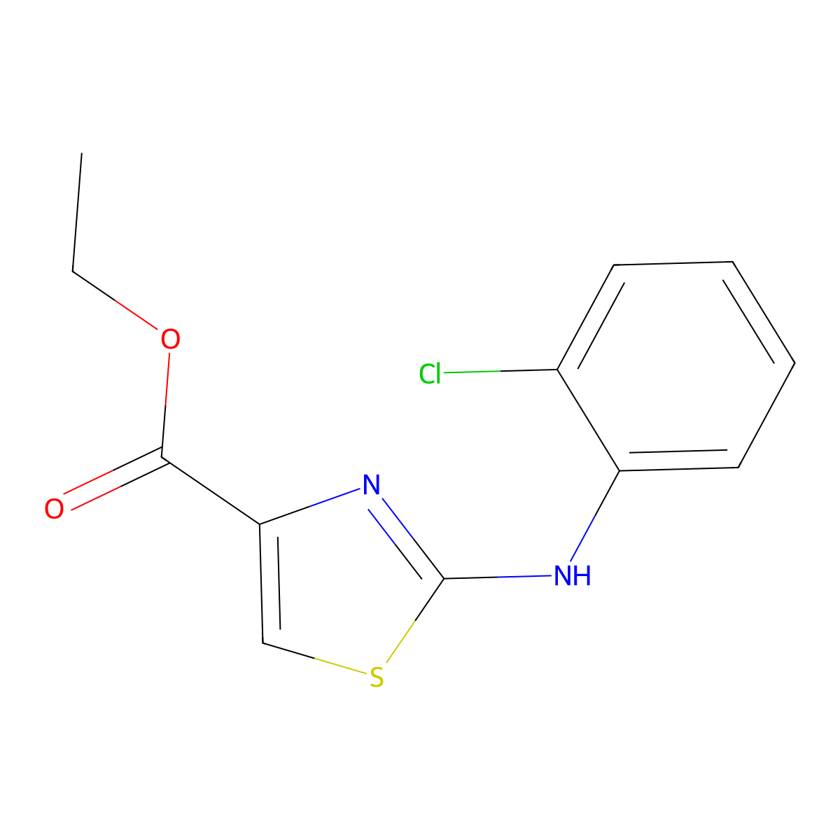Ethyl 2-[(2-chlorophenyl)amino]-1,3-thiazole-4-carboxylate molecular structure, CAS 165682-92-8