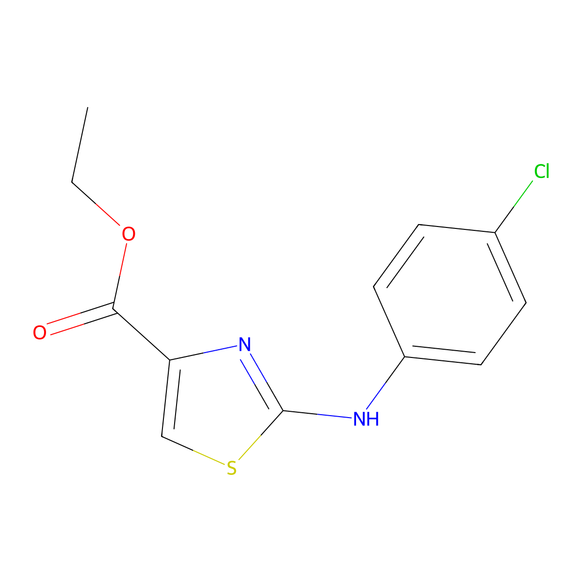 Ethyl 2-((4-chlorophenyl)amino)thiazole-4-carboxylate molecular structure, CAS 165682-93-9