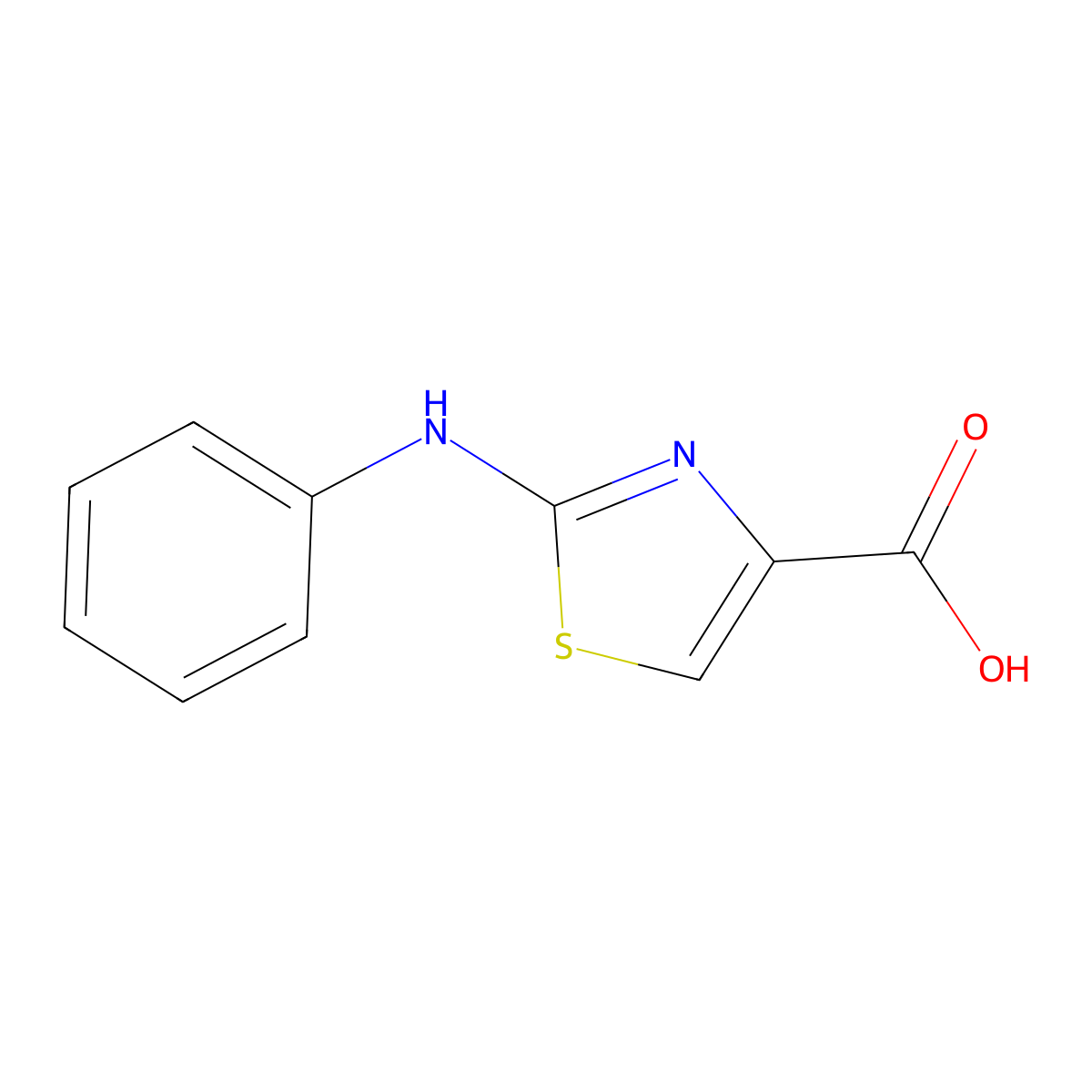 2-Anilino-1,3-thiazole-4-carboxylic acid molecular structure, CAS 165683-01-2