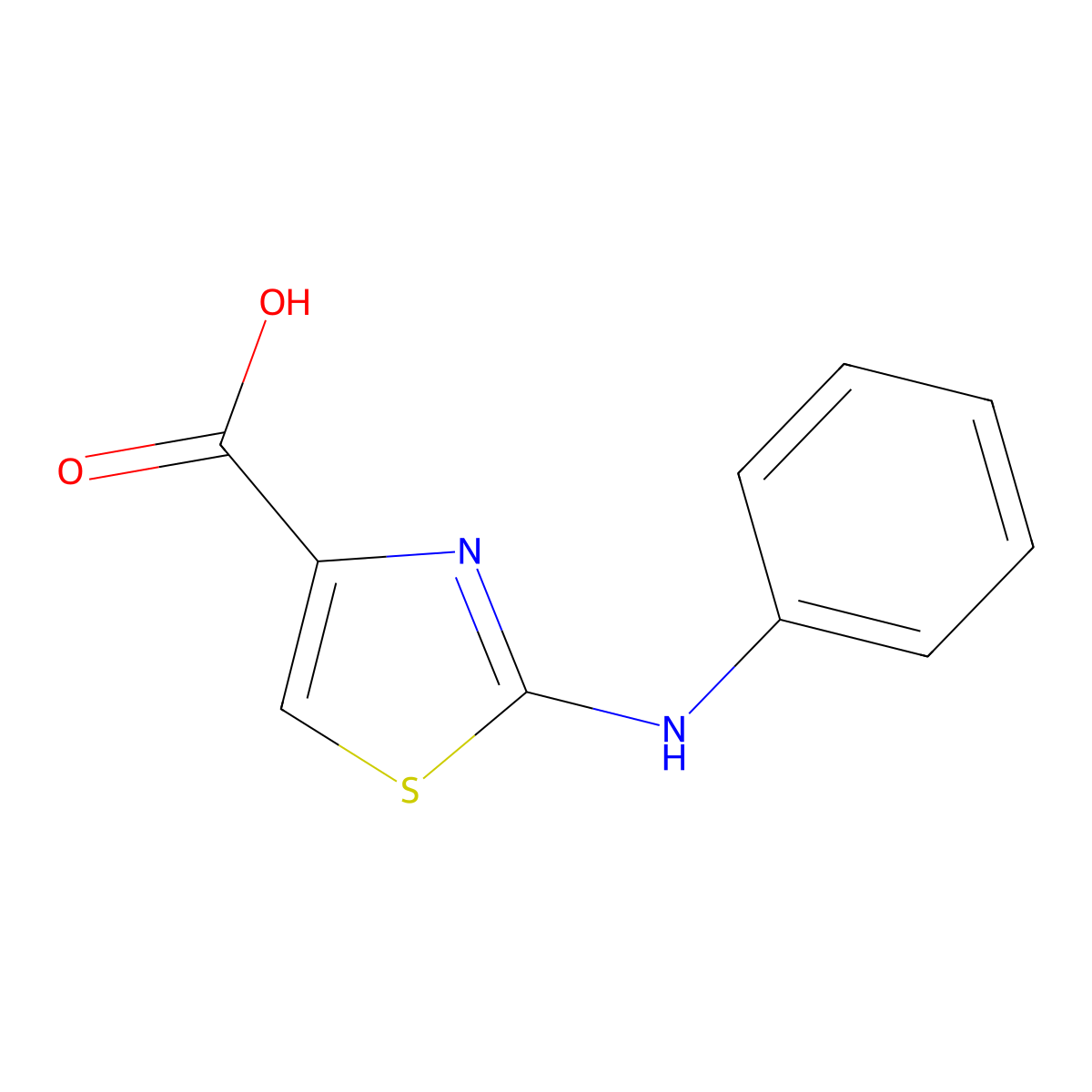 2-Anilino-1,3-thiazole-4-carboxylic acid molecular structure, CAS 165683-01-2