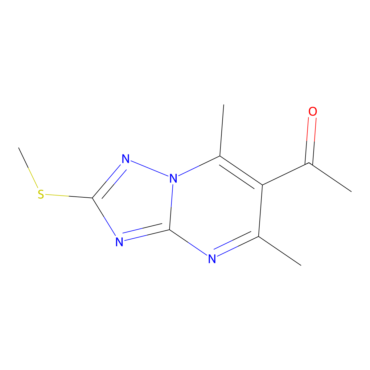 1-[5,7-Dimethyl-2-(methylsulfanyl)[1,2,4]triazolo[1,5-a]pyrimidin-6-yl]ethanone molecular structure, CAS 165684-73-1
