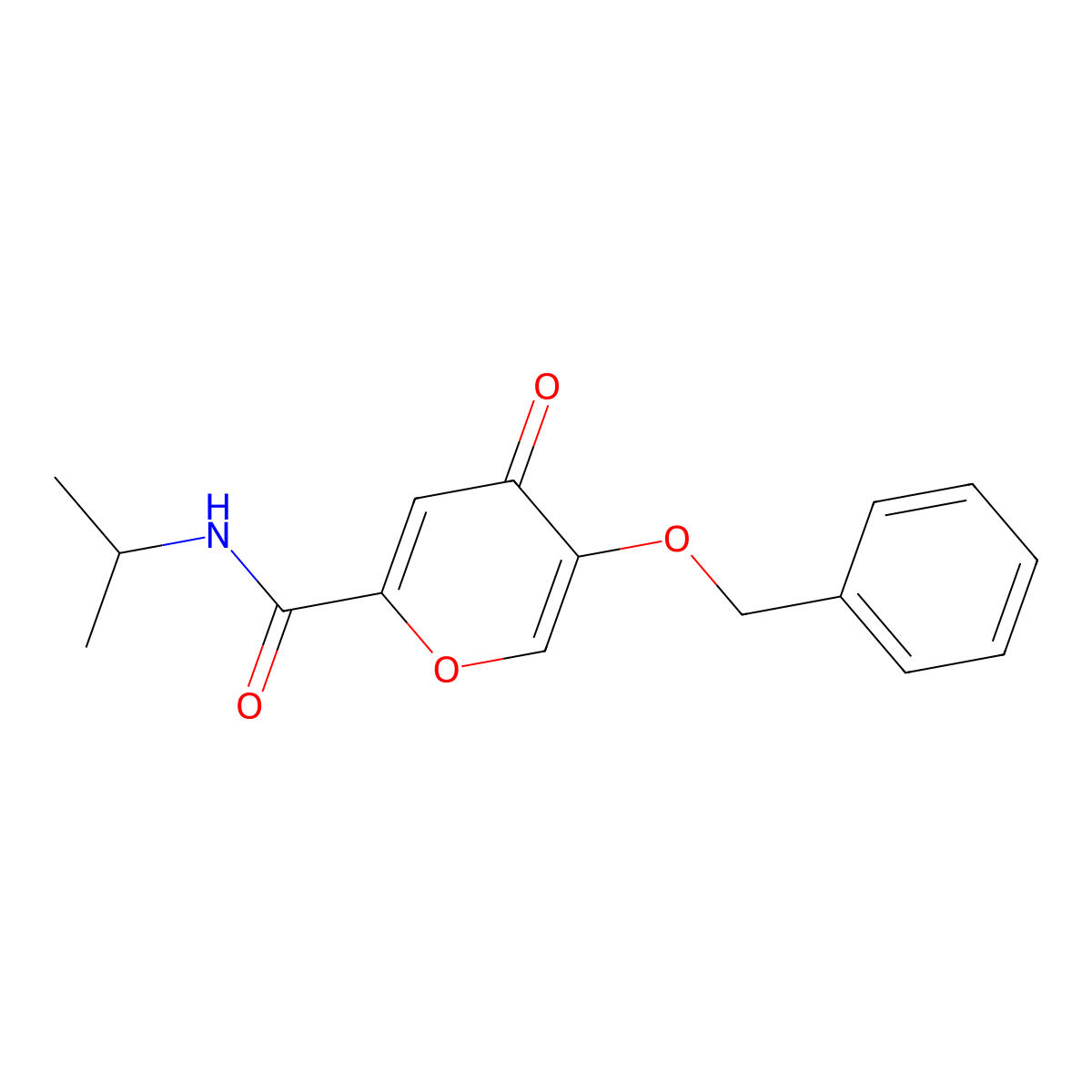 5-(benzyloxy)-N-isopropyl-4-oxo-4H-pyran-2-carboxamide molecular structure, CAS 165686-93-1