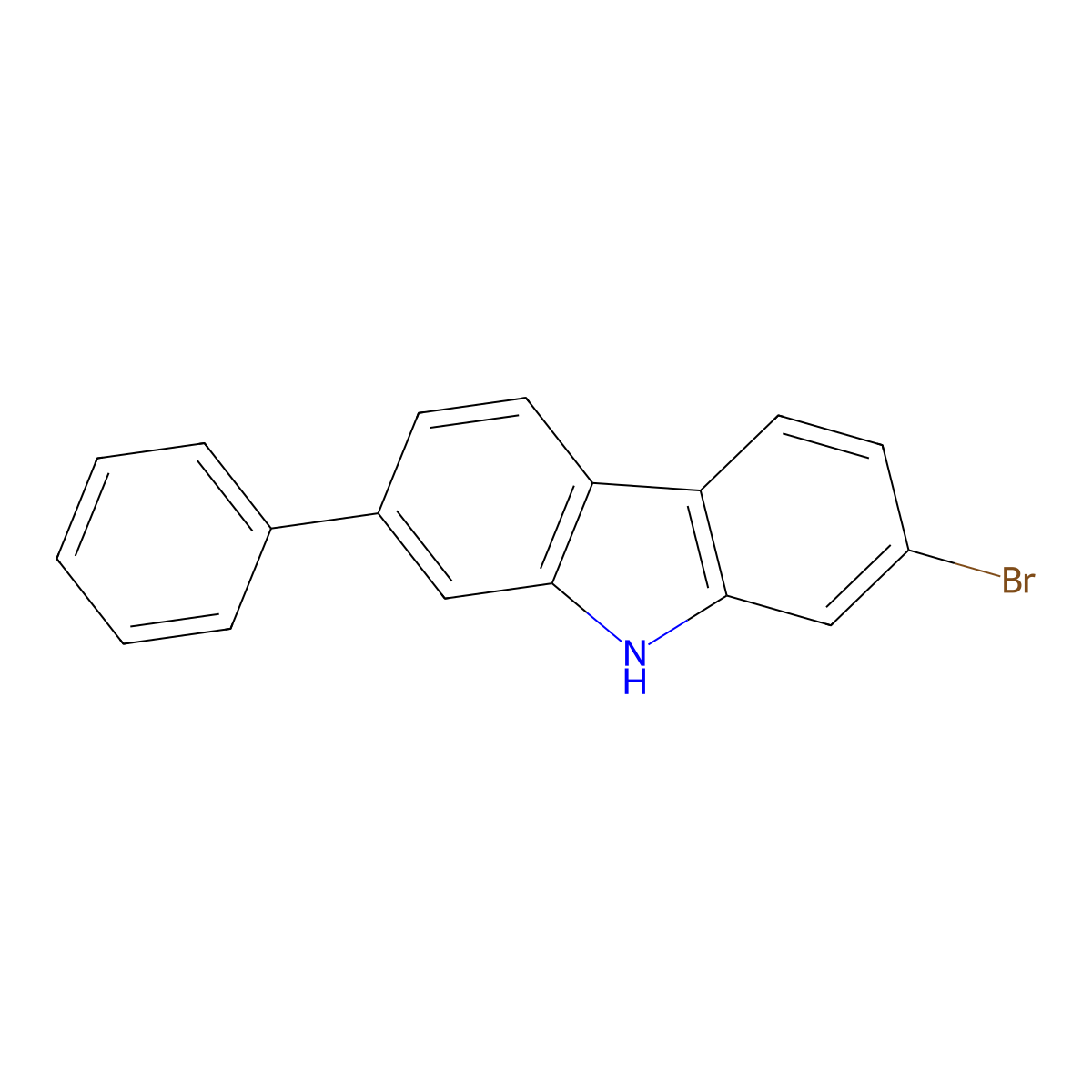 2-Bromo-7-phenyl-9H-carbazole molecular structure, CAS 1656983-56-0
