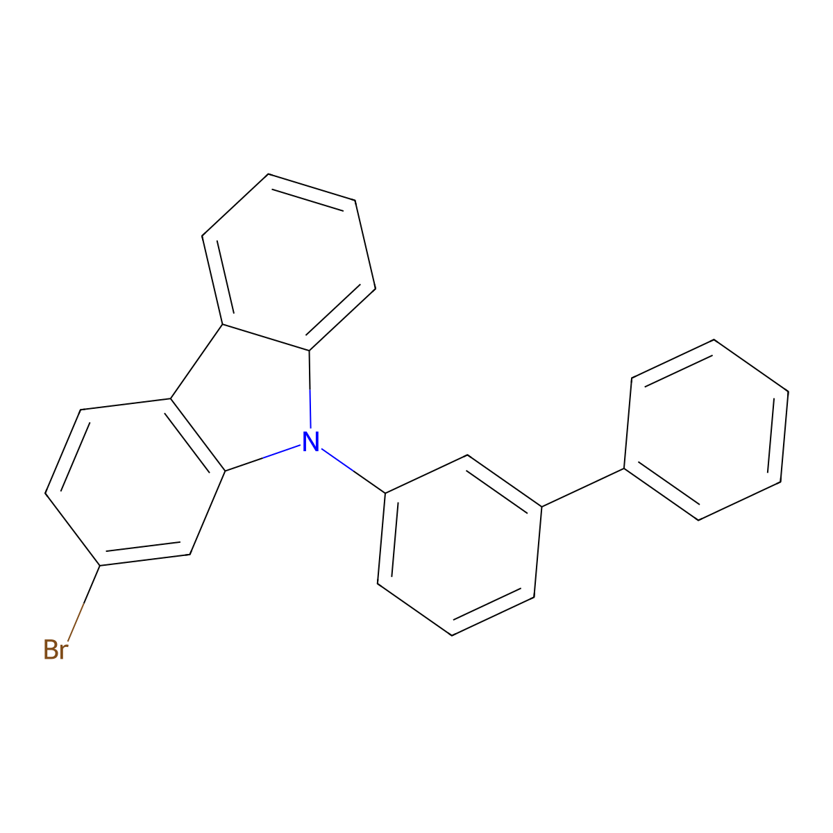 2-Bromo-9-([1,1'-biphenyl]-3-yl)carbazole molecular structure, CAS 1656983-68-4