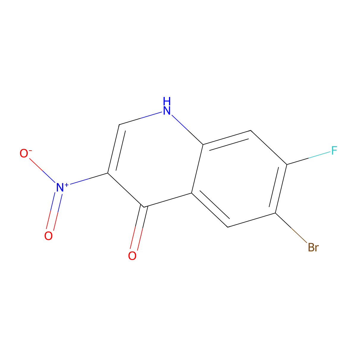6-Bromo-7-fluoro-3-nitroquinolin-4-ol molecular structure, CAS 1656989-76-2